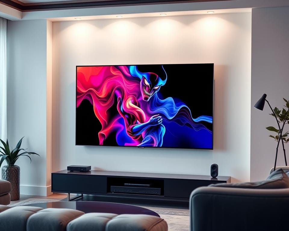A high-quality streaming experience with a vibrant and crisp 4K Ultra HD display, showcasing intricate details and vivid colors. The scene features a sleek, modern living room setup with a large flat-screen TV mounted on the wall, surrounded by a minimalist entertainment center. Soft, diffused lighting creates a cozy and inviting atmosphere, while the camera angle captures the TV's screen from a slightly elevated perspective, highlighting the immersive visual quality. The overall composition emphasizes the seamless integration of advanced streaming technology within a refined, contemporary interior design. A high-quality streaming experience with a vibrant and crisp 4K Ultra HD display, showcasing intricate details and vivid colors. The scene features a sleek, modern living room setup with a large flat-screen TV mounted on the wall, surrounded by a minimalist entertainment center. Soft, diffused lighting creates a cozy and inviting atmosphere, while the camera angle captures the TV's screen from a slightly elevated perspective, highlighting the immersive visual quality. The overall composition emphasizes the seamless integration of advanced streaming technology within a refined, contemporary interior design.